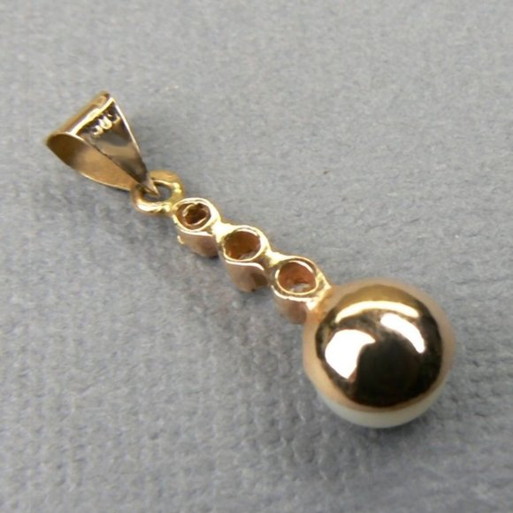 14K Rose Gold White Topaz & Pearl Pendant 1.0" - Picture 6 of 7